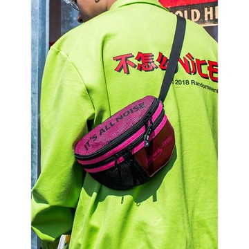 iMipack 街頭潮流網格月牙小挎包嘻哈手機迷你百搭男女多巴胺風格