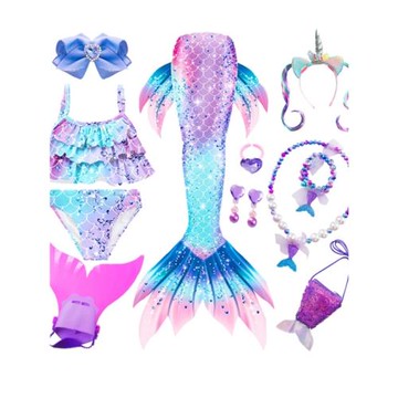 美人魚尾巴兒童泳衣寶寶公主裙人魚游泳服裝女童溫泉潛水洋氣衣服