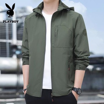男士外套春秋季新款防風防水工裝休閑夾克男裝可拆卸帽戶外沖鋒衣