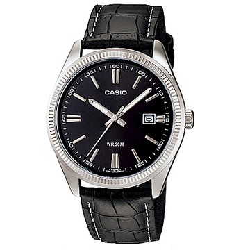 CASIO卡西歐 俐落型都會魅力男錶(MTP-1302L)-黑/白x44mm / 考試錶