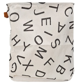 Caldo 卡朵生活 方形棉麻玩具摺疊收納籃  33 x 34.5cm  字母  1個