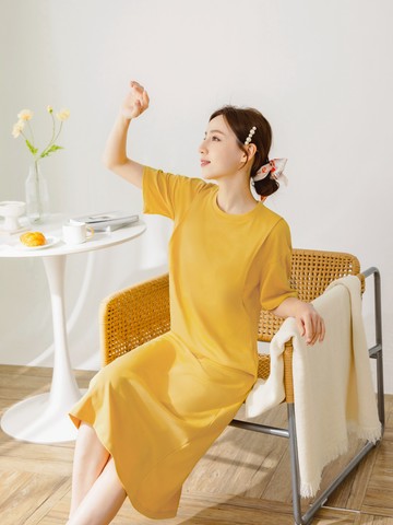 快乾抗菌素色圓領側開式哺乳上衣
