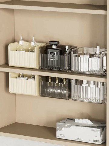 衛生間鏡柜收納盒化妝品浴室亞克力盒置物架抽屜式口紅壁掛式透明