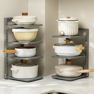 【含稅/免運】 廚房置物架家用多功能鍋具收納架多層櫥柜下水槽灶臺分層放鍋架子