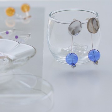 玻璃耳環-夢迴/耳針/夾式/可客製