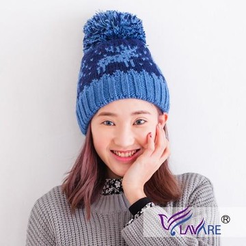 LAVARE 雙層升溫蓄熱帽 麋鹿 藍