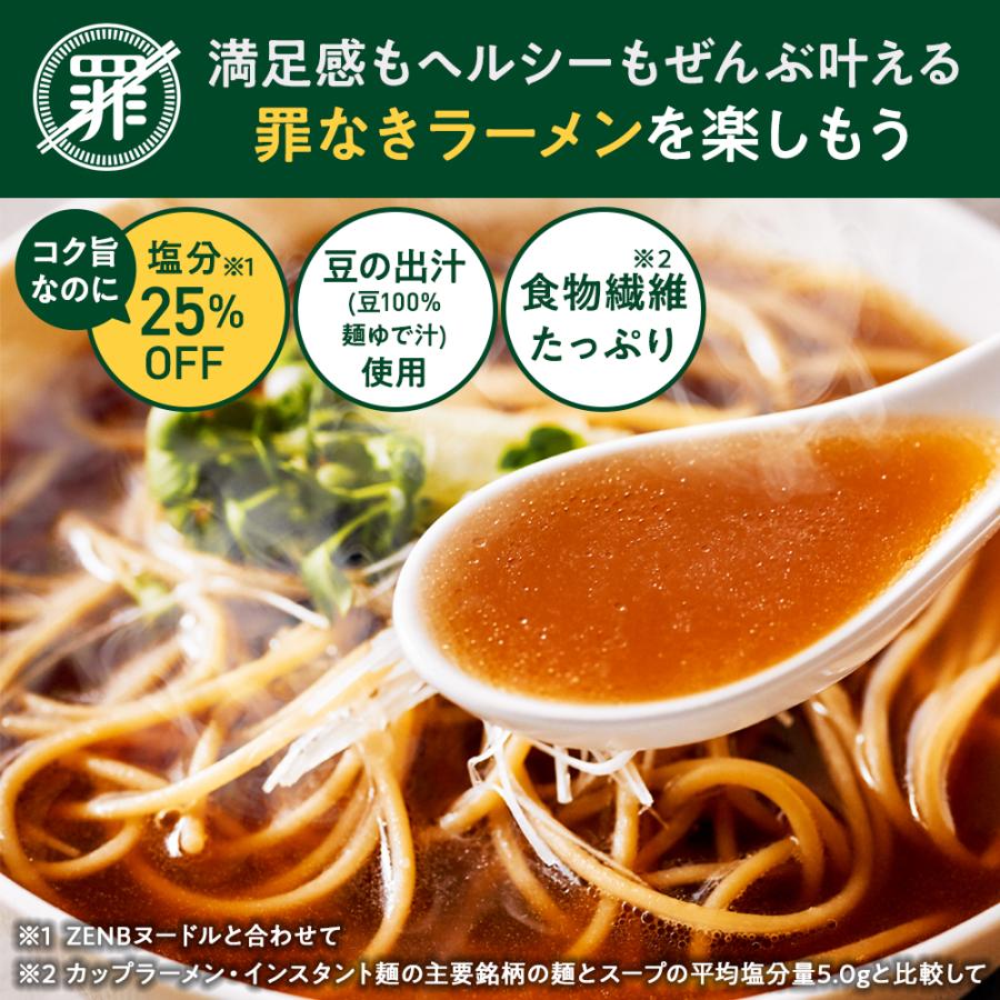 ZENB ラーメンセット ゼンブ ヌードル 丸麺 8食 ＋ スープ全種 送料無料 ｜ 低糖質 低カロリー 動物性原料不使用 たんぱく質 食物繊維