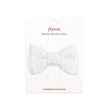 Feena - No.47蝴蝶結髮夾-白
