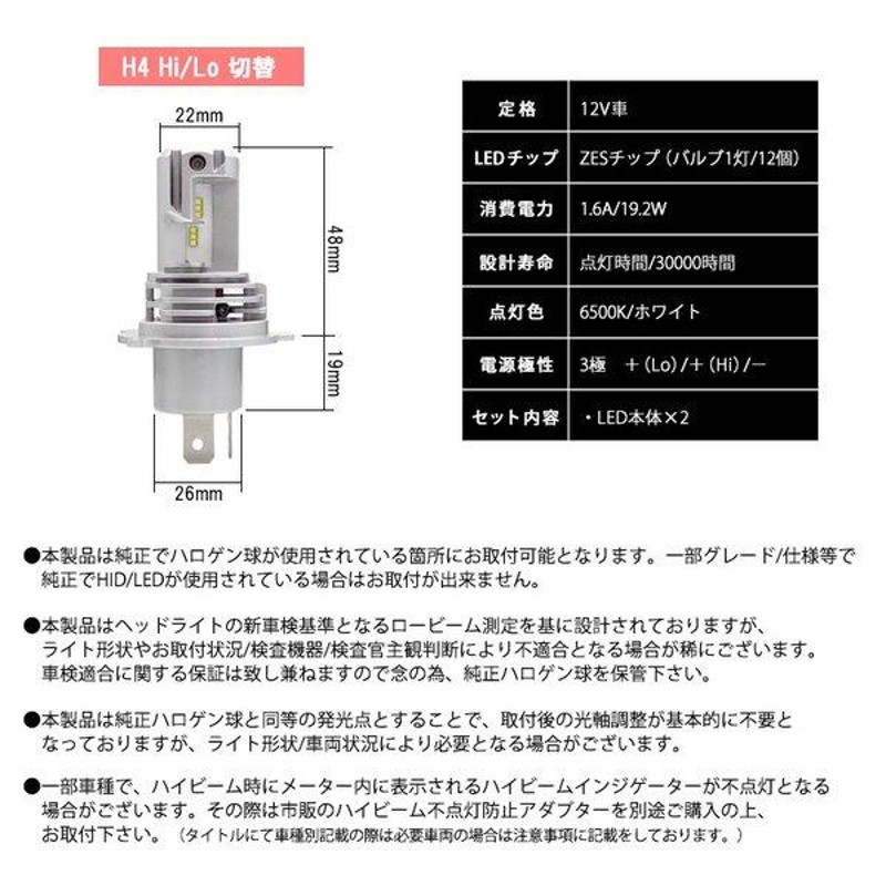 L350S/L360S 前期/後期 タント LED ヘッドライト ロービーム