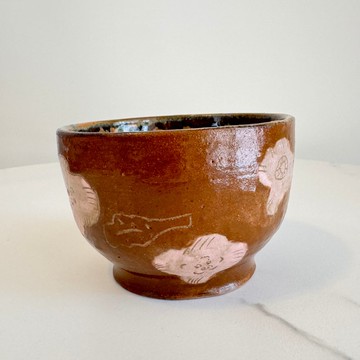 秋意花朵小兔碗