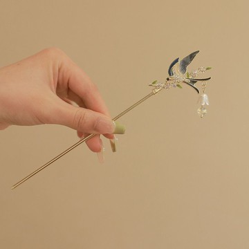 精致飛燕步搖發簪女古風小眾高級感盤發流蘇簪子氣質旗袍漢服頭飾 z803