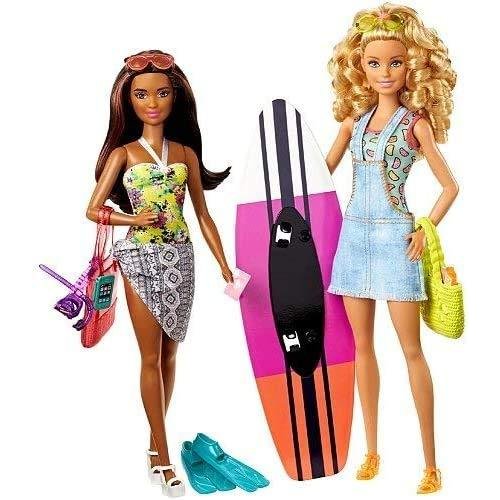 Barbie Pink Passport Doll Pack Camping Adventure Dolls Gift Set