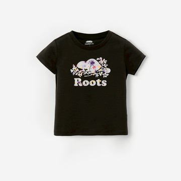 Roots 小童-PETAL POP SLIM 短袖上衣 (碳黑色)