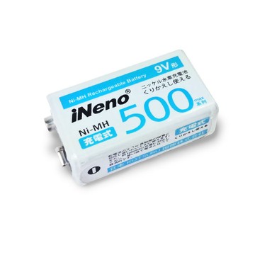 iNeno iNeno9V/500max 防爆角型鎳氫充電電池 (4入) 相機配件/頭燈/手電筒/煙霧偵測器等可用