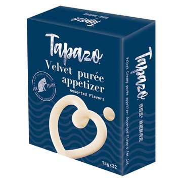 Tapazo 特百滋 絲絨鮮肉泥 貓用 綜合口味 15g 32入  480g  1箱  雞肝 + 鮪魚 + 龍蝦 + 干貝