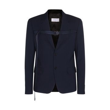 Off-white - Midnight Blue Viscose-wool Blend Blazer