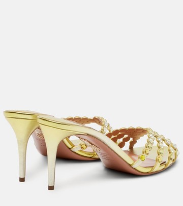 Aquazzura Tequila embellished leather mules