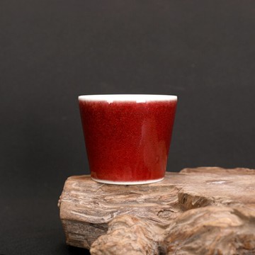 景德鎮567廠瓷顏色釉窯變祭紅釉直口杯主人杯高溫茶杯手工瓷器