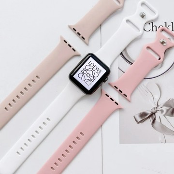 矽膠防水錶帶 適用於 Apple Watch 9 8 7 6 SE 運動錶帶 41mm 45mm 49mm 蘋果手錶錶帶