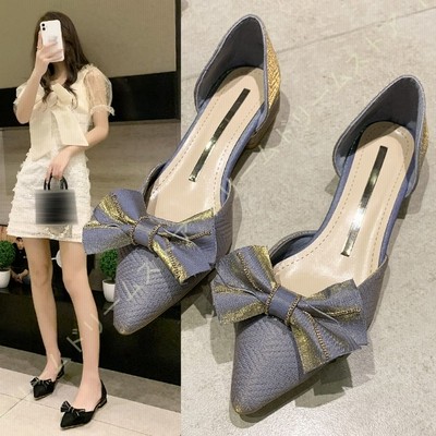 レディース パンプス ぺたんこ ポインテッドトゥ ローヒール リボン フラットシューズ バレエシューズ 軽量 普段履き 柔らかい靴 フォーマル 通販 Lineポイント最大get Lineショッピング