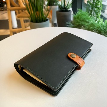 London A6 六孔活頁皮革筆記本 /手帳/旅行日誌 - 英國賽車綠