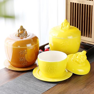 陶瓷佛跳墻燉罐子酒店商用隔水燉盅大中號湯煲家用餐具廠家
