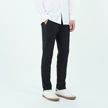 GIORDANO 男裝彈力長褲 Easy Care Easy Go系列 - 09 標誌黑