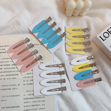 針不戳！4個裝無痕邊夾 網紅明星同款化妝劉海一字夾鴨嘴夾碎發夾