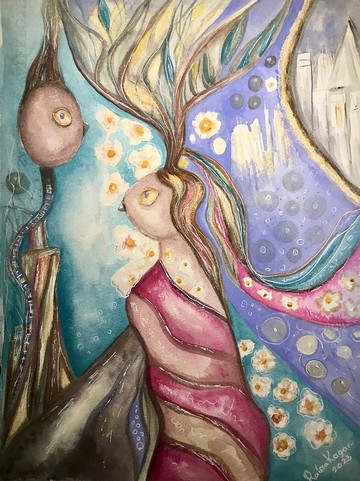 水彩幻想，紙上原創水彩畫，獨一無二