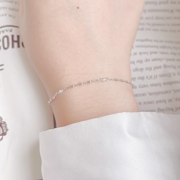 藍托帕石925純銀果實串串小圓珠手鍊