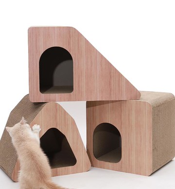 貓抓板 貓抓板窩貓窩一體瓦楞紙貓玩具不掉屑耐磨沙發立式貓爪板貓咪用品【摩可美家】