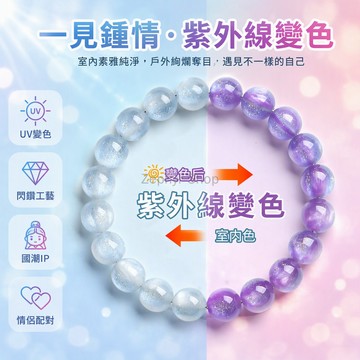 台灣出貨✨ KMONADO 紫外線變色手環 原創哪吒設計 小眾氣質手鍊 男女情侶禮物 贈禮盒裝