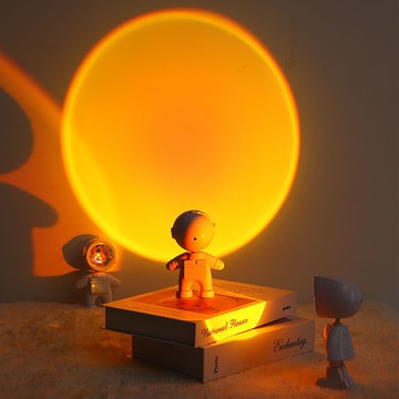 氛圍燈 網紅日落燈宇航員太空人落日燈拍照氛圍夕陽燈桌面臥室裝飾黃昏燈