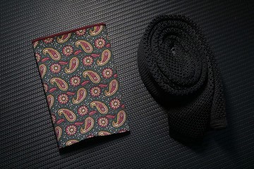 墨綠色腰果花口袋巾紳士手帕獨特氣質