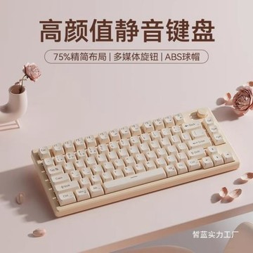 超靜音游戲鍵盤有線薄膜機械手感電競女生辦公電腦筆記本打字批發