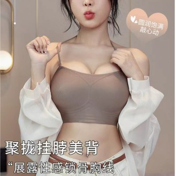 大u美背露背吊帶內衣女小胸聚攏顯大漫畫胸夏季薄款可外穿文胷罩