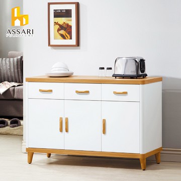 ASSARI-溫妮三門三抽4尺餐櫃下座(寬120深40高78cm)