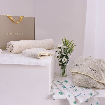 棉花糖絨寶寶限定組 (嬰兒彌月禮/新生兒禮/滿月禮/有機棉/浴巾/包巾)