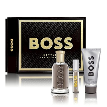 HUGO BOSS 自信男性淡香精香氛禮盒(淡香精100ML+隨身瓶10ML+沐浴膠100ML)