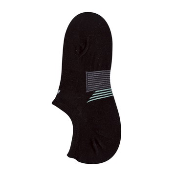 涼感優纖純棉足弓加強隱形襪 - LL格紋黑