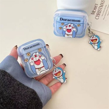 日韓藍色波浪哆啦a夢airpods1/2代保護套適用蘋果2pro/3/4藍牙無線耳機套軟殼潮