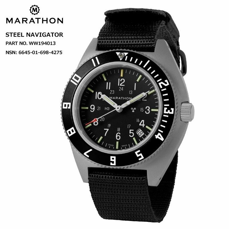 腕時計 ミリタリーウォッチ MARATHON STEEL NAVIGATOR PART NO WW194013 6645-01-698-4275  100M | LINEブランドカタログ