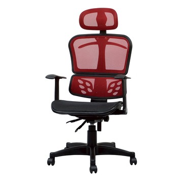 台灣製造 SGS認證 P-09 透氣辦公椅-紅（50*57*128cm）_廠商直送