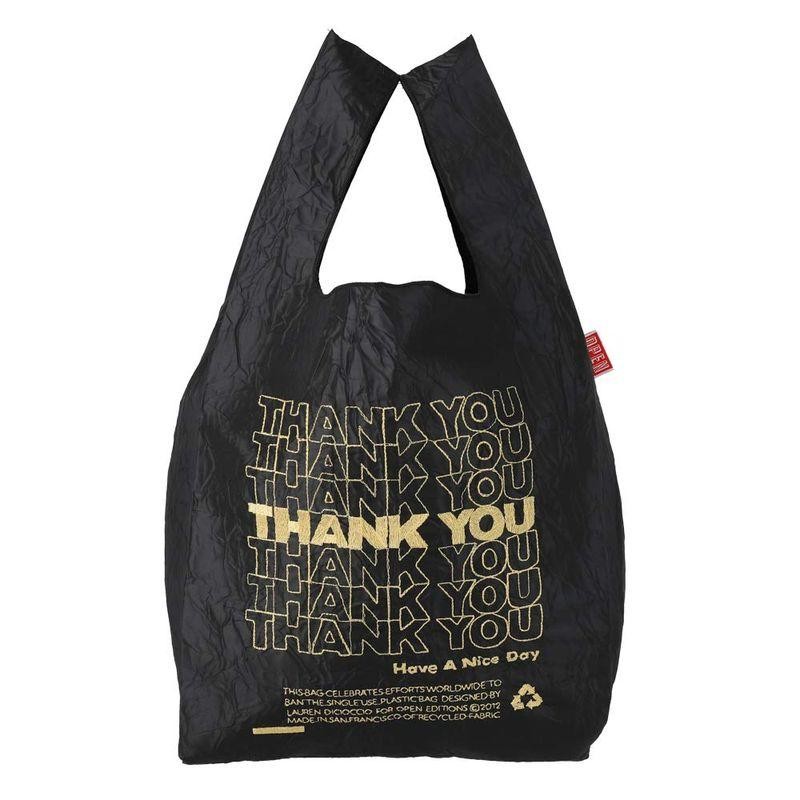 オープン エディション エコバッグ THANK YOU BAG TOTE BLACK+GOLD