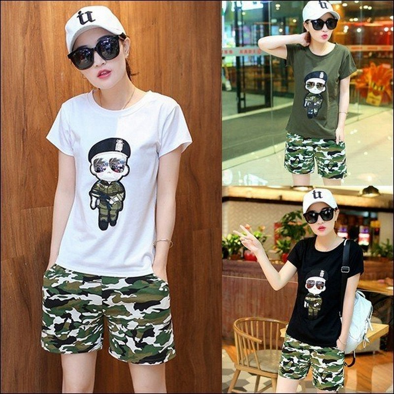 ヴィジョン ストリートウェア スウェット上下 ジャージ上下 迷彩 セットアップ レディース スポーツウェア Tシャツ ショートパンツ 上下セット ルームウェア 半袖 夏 F 867 通販 Lineポイント最大get Lineショッピング