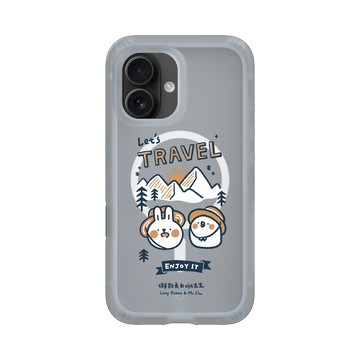 iPhone 16 AirX 流變灰 - 懶散兔與啾先生 Lazy Rabbit and Mr.Chu - Let's travel
