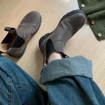 孔孝真同款勞保靴復古做舊真皮短靴英倫風低筒切爾西靴圓頭工裝靴