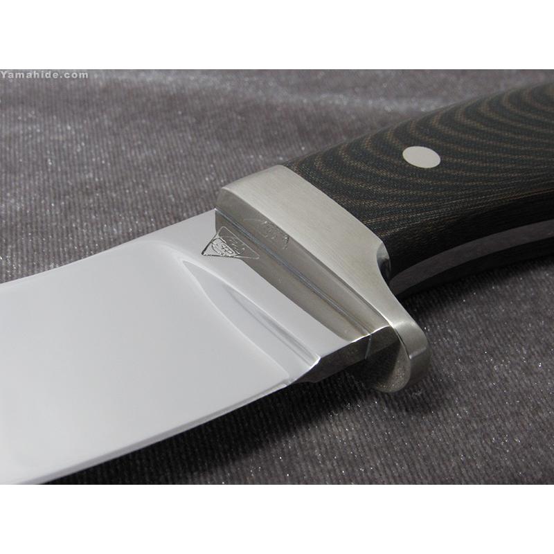 西川 徹 作 0064 セミスキナー 90mm   ATS-34 グリーンマイカルタ   シースナイフ   Tooru Nishikawa Custom knife