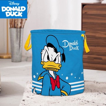 迪士尼唐老鴨 收納筒/洗衣籃/收納籃 圓形大款35x35x47cm 雙面圖案