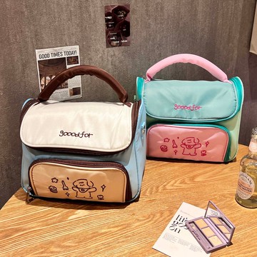 免運🔮新款手提化妝包大容量便攜可愛外出化妝品收納袋防水旅行洗漱收納防水收納包 洗漱包 大容量化妝包 化妝袋 分層化妝包